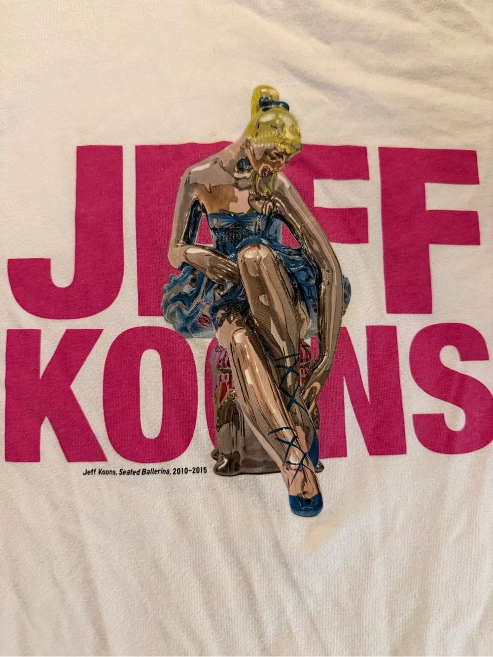 Uniqlo Jeff Koons White Seated Ballerina T Shirt Size L Art Dog Rare Classic Y2k
